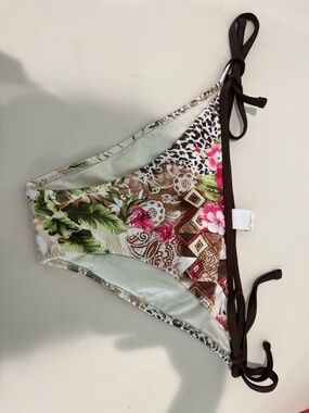 Kids Floral & Tropical Print Swim Bottoms in Brown